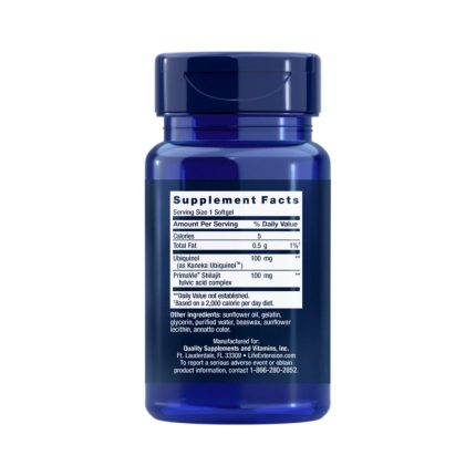 Composição de Life Extension Super Ubiquinol CoQ10 100 mg